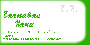 barnabas nanu business card